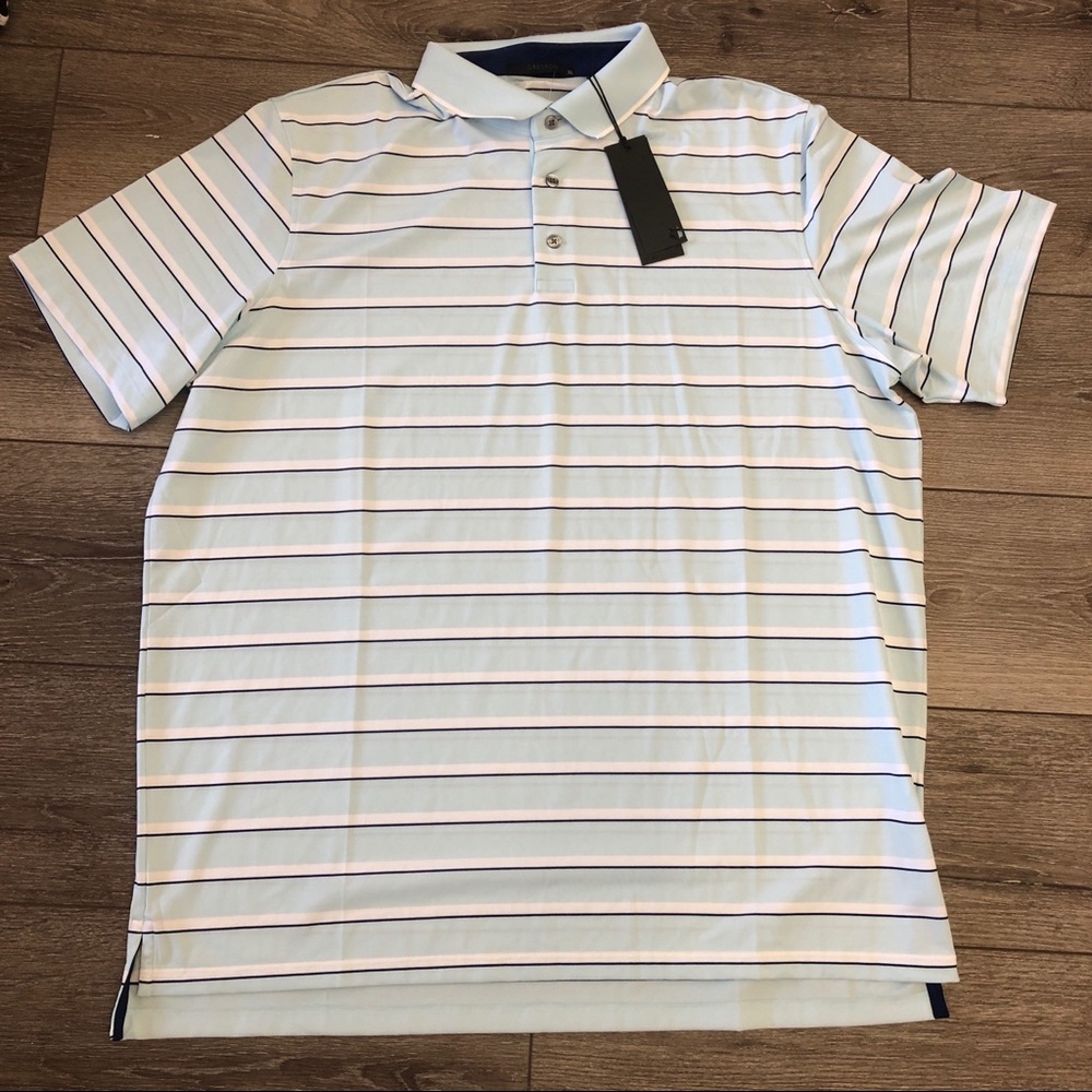 Greyson (RLX) Golf Blue Stripe Polo Golf Shirt XL